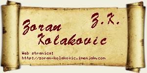 Zoran Kolaković vizit kartica